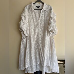 Chic White Maxi Dress with Puff Sleeves